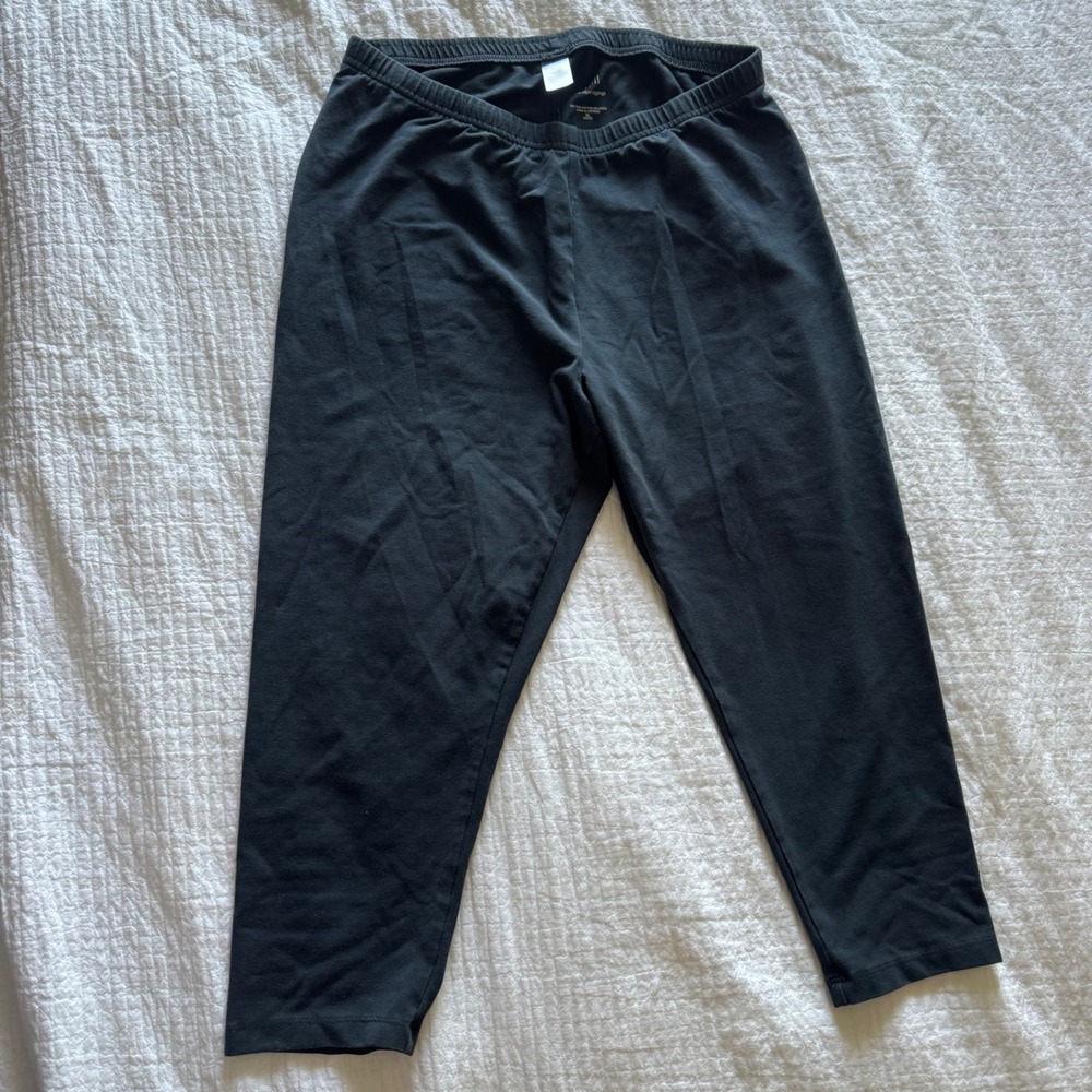 J. Jill Pima Capri Leggings Black XL Petite Cotton Stretch Cropped Yoga Pants